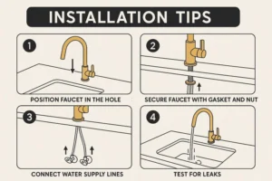 Installation Tips for a Gold Kitchen Faucet