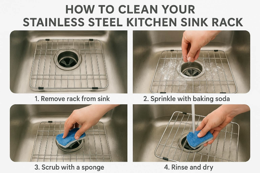 how to clean stainless steel kitchen sink