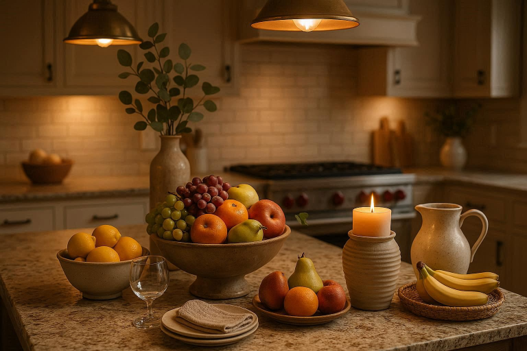 how to decorate a kitchen island countertop