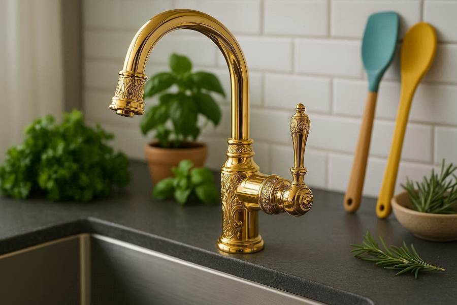 gold kitchen faucet