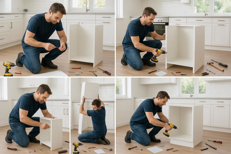 how to install kitchen units