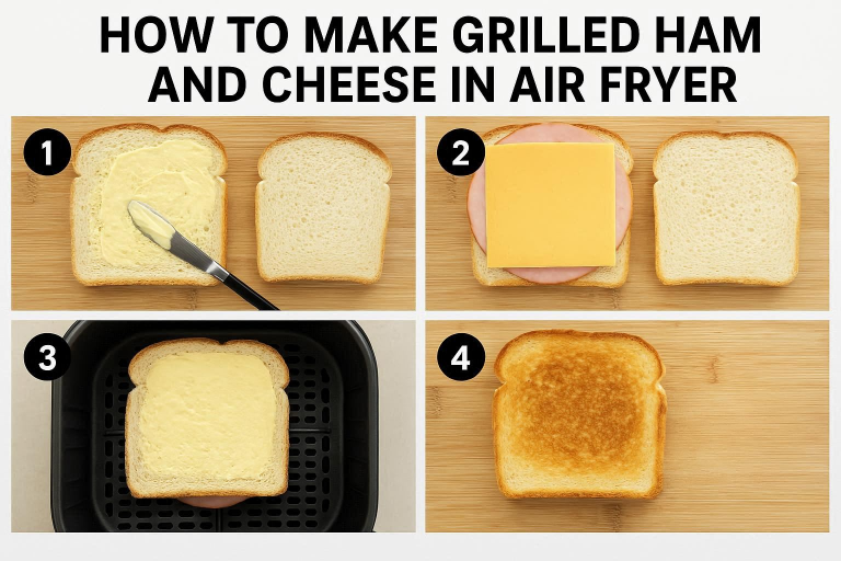 how to make grilled ham and cheese in air fryer