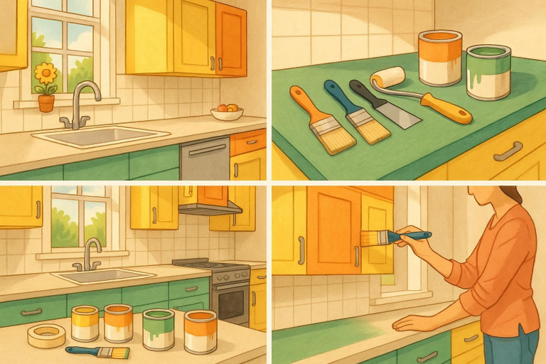 how to repaint kitchen cabinets