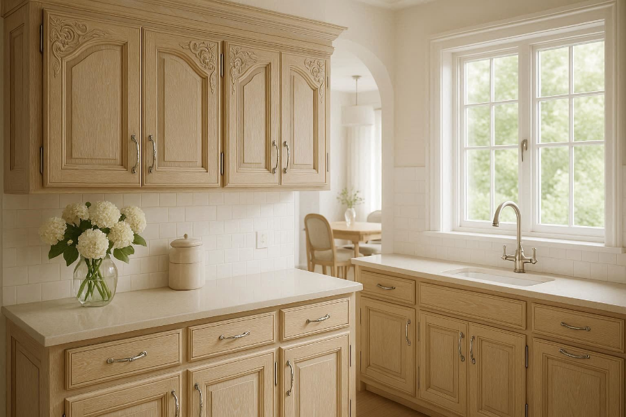 white oak kitchen cabinets