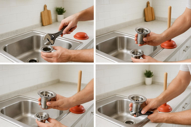 how to replace kitchen sink drain