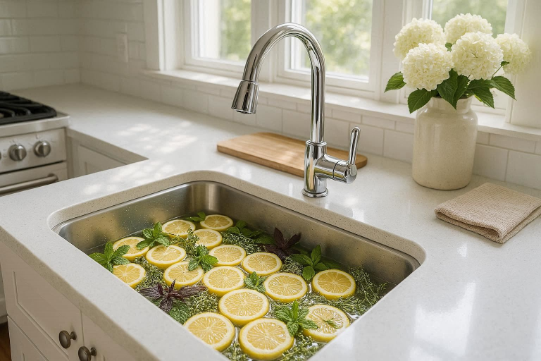what to put in kitchen sink for smell