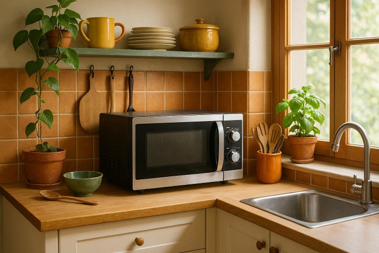 where to put the microwave in a small kitchen