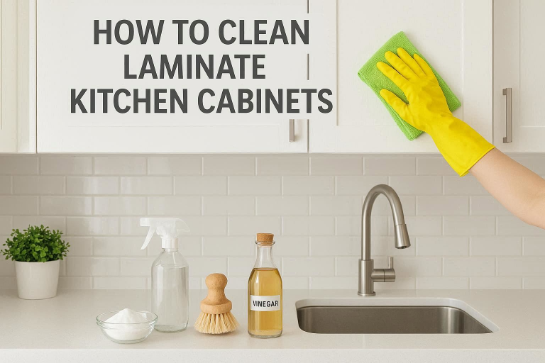 how to clean laminate kitchen cabinets