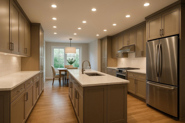 how to place recessed lighting in a kitchen